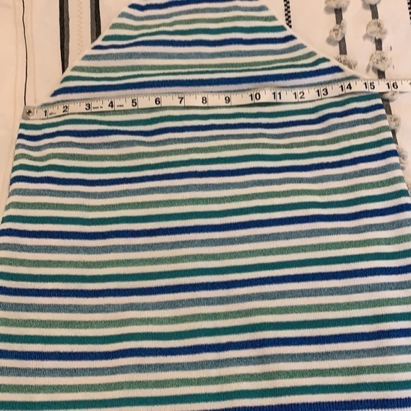 LOFT striped knit sweater halter tank stretch top blue white green size medium - Picture 9 of 11